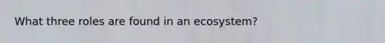 What three roles are found in an ecosystem?