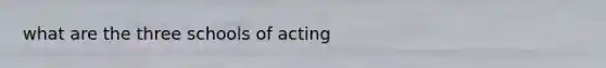 what are the three schools of acting