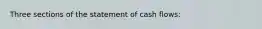 Three sections of the statement of cash flows: