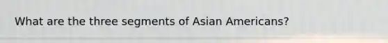 What are the three segments of Asian Americans?