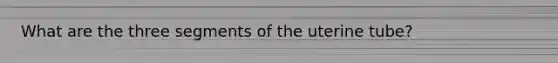 What are the three segments of the uterine tube?