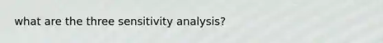 what are the three <a href='https://www.questionai.com/knowledge/kNtHhT385o-sensitivity-analysis' class='anchor-knowledge'>sensitivity analysis</a>?