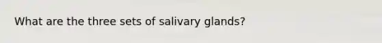 What are the three sets of salivary glands?