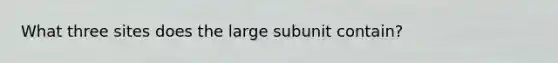 What three sites does the large subunit contain?