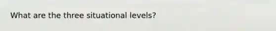 What are the three situational levels?