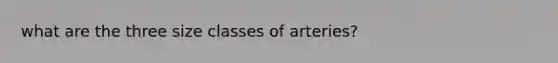 what are the three size classes of arteries?