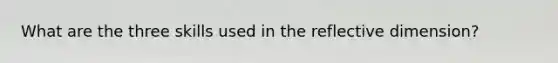 What are the three skills used in the reflective dimension?