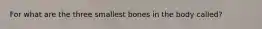 For what are the three smallest bones in the body called?