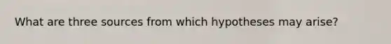 What are three sources from which hypotheses may arise?