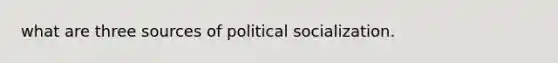 what are three sources of political socialization.