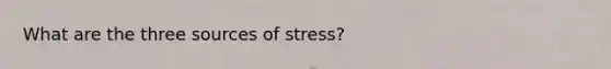 What are the three sources of stress?