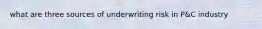 what are three sources of underwriting risk in P&C industry