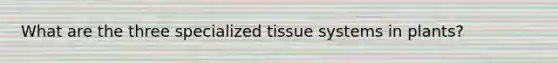 What are the three specialized tissue systems in plants?