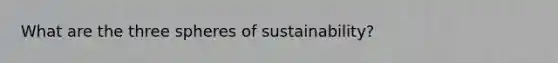 What are the three spheres of sustainability?