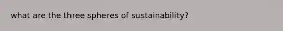 what are the three spheres of sustainability?