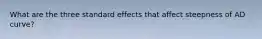 What are the three standard effects that affect steepness of AD curve?