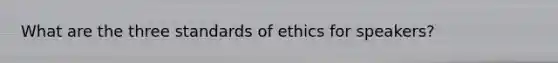 What are the three standards of ethics for speakers?