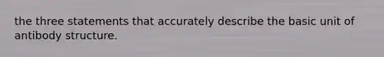 the three statements that accurately describe the basic unit of antibody structure.