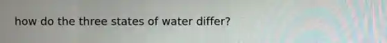 how do the three states of water differ?