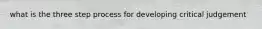 what is the three step process for developing critical judgement