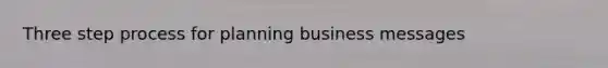 Three step process for planning business messages