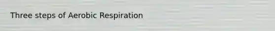 Three steps of Aerobic Respiration