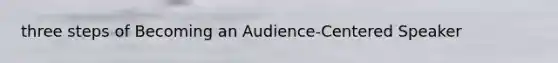 three steps of Becoming an Audience-Centered Speaker