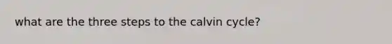 what are the three steps to the calvin cycle?