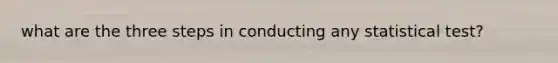 what are the three steps in conducting any statistical test?