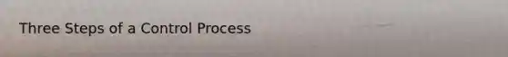 Three Steps of a Control Process