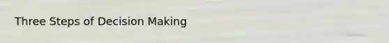 Three Steps of Decision Making