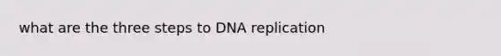 what are the three steps to DNA replication