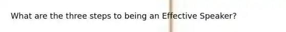 What are the three steps to being an Effective Speaker?