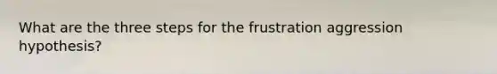 What are the three steps for the frustration aggression hypothesis?