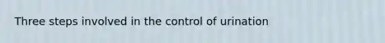 Three steps involved in the control of urination