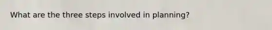 What are the three steps involved in planning?