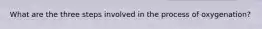 What are the three steps involved in the process of oxygenation?