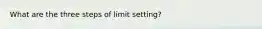 What are the three steps of limit setting?