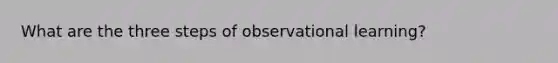 What are the three steps of observational learning?