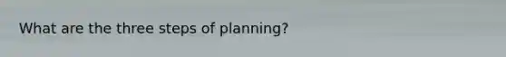 What are the three steps of planning?