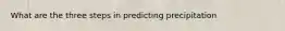 What are the three steps in predicting precipitation