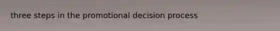 three steps in the promotional decision process