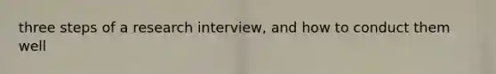 three steps of a research interview, and how to conduct them well