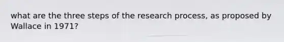 what are the three steps of the research process, as proposed by Wallace in 1971?