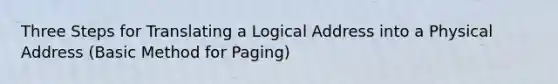 Three Steps for Translating a Logical Address into a Physical Address (Basic Method for Paging)