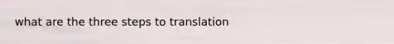 what are the three steps to translation