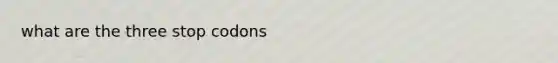 what are the three stop codons