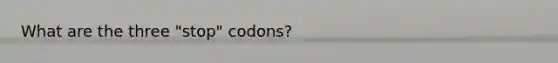 What are the three "stop" codons?