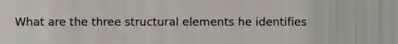 What are the three structural elements he identifies