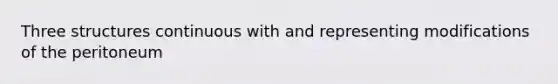 Three structures continuous with and representing modifications of the peritoneum